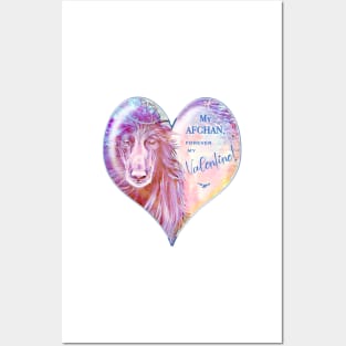 Black Afghan Hound. Forever my Valentine. Art. Posters and Art